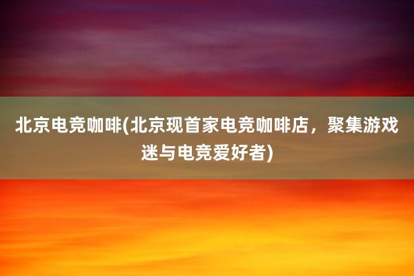 北京电竞咖啡(北京现首家电竞咖啡店，聚集游戏迷与电竞爱好者)