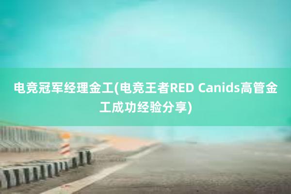 电竞冠军经理金工(电竞王者RED Canids高管金工成功经验分享)