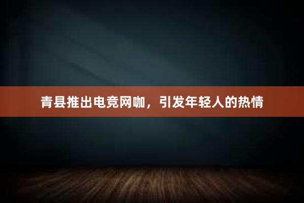 青县推出电竞网咖，引发年轻人的热情